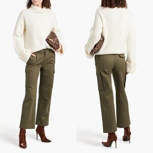 Nili Lotan Yannic Cotton-Twill Cargo Pants Olive Green Size 6‎ NWOT